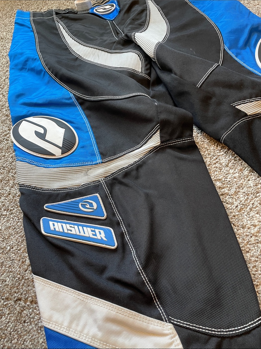 Vintage Answer Racing Syncron Motocross Riding Pants Blue, Black - Picture 2 of 5